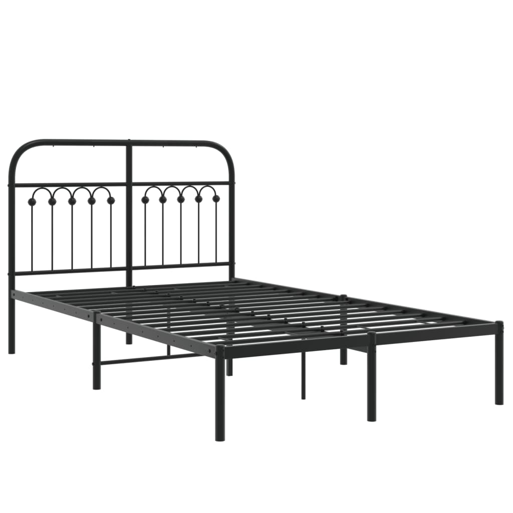 Sengeramme i metall med hodegavl svart 120x190 cm