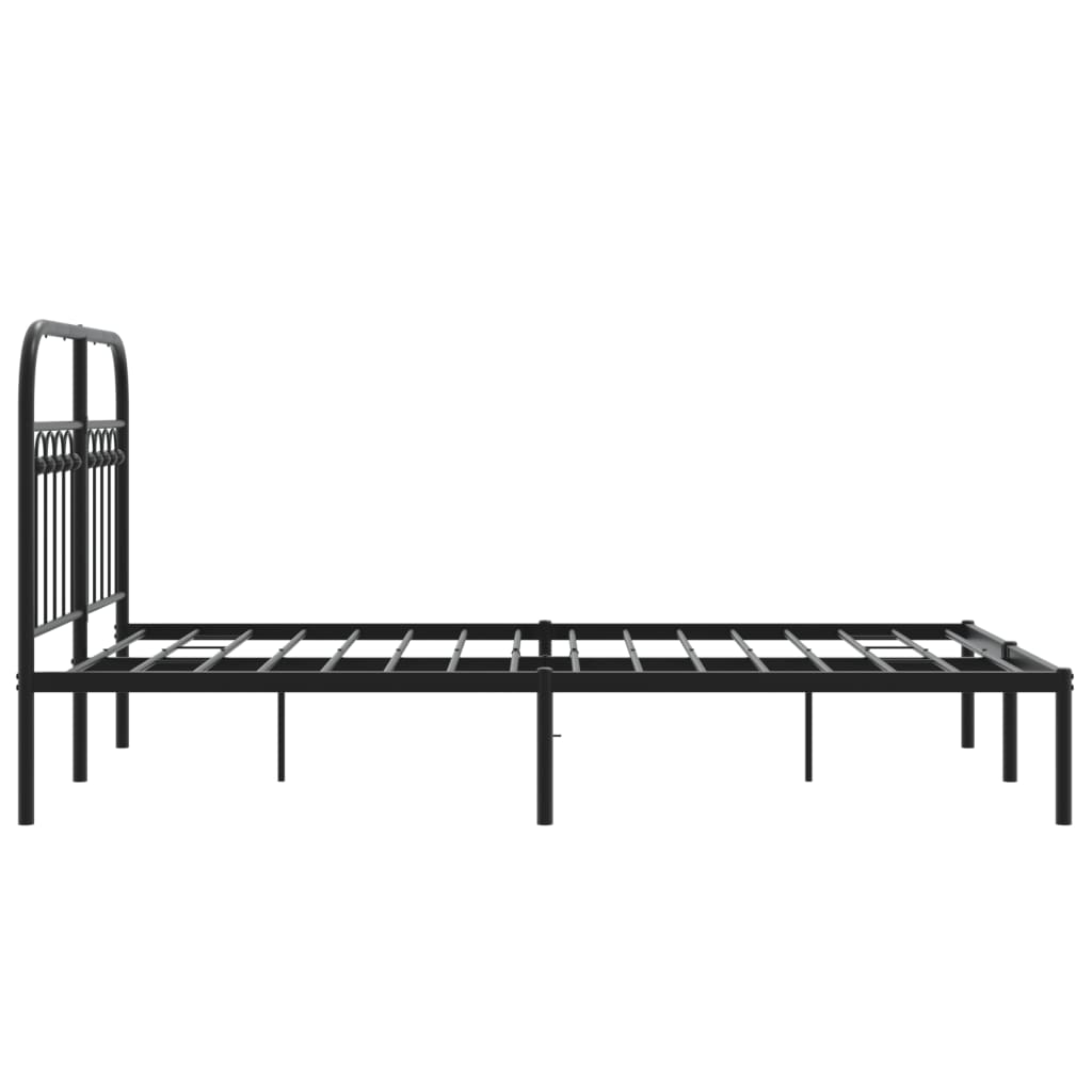 Sengeramme i metall med hodegavl svart 120x190 cm