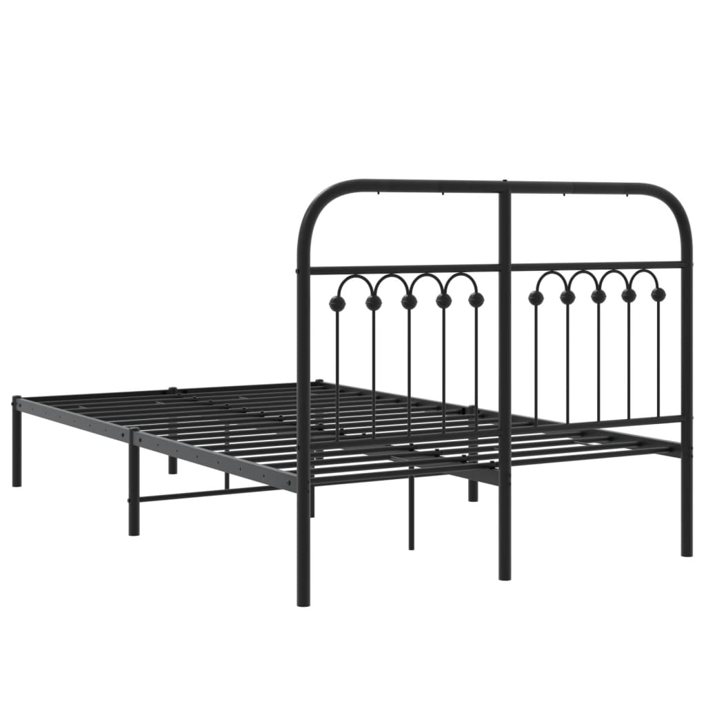 Sengeramme i metall med hodegavl svart 120x190 cm