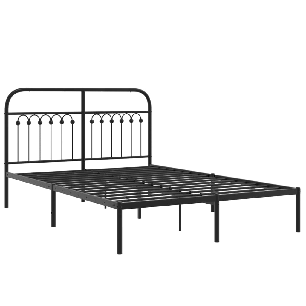 Sengeramme i metall med hodegavl svart 135x190 cm