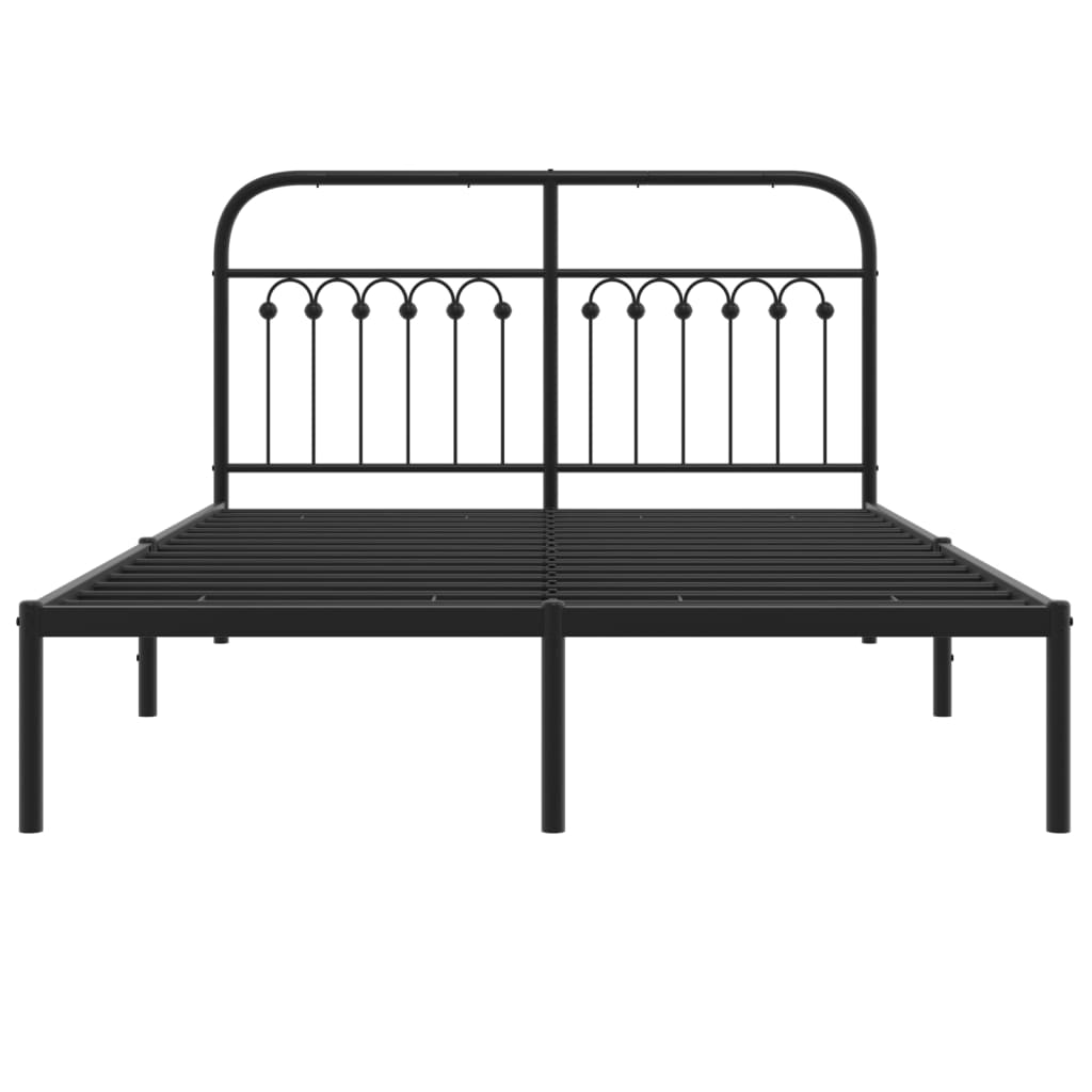 Sengeramme i metall med hodegavl svart 140x190 cm