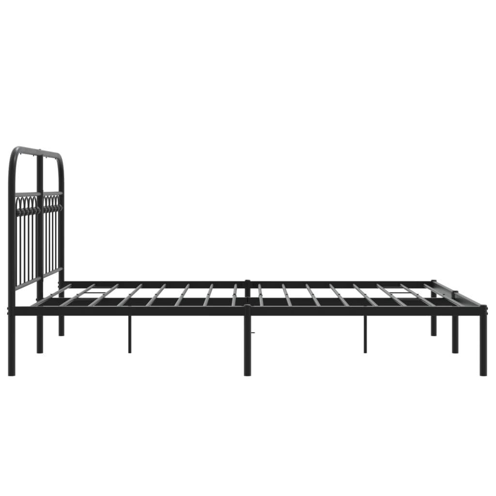 Sengeramme i metall med hodegavl svart 140x190 cm