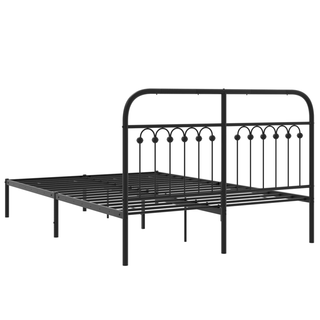 Sengeramme i metall med hodegavl svart 140x190 cm