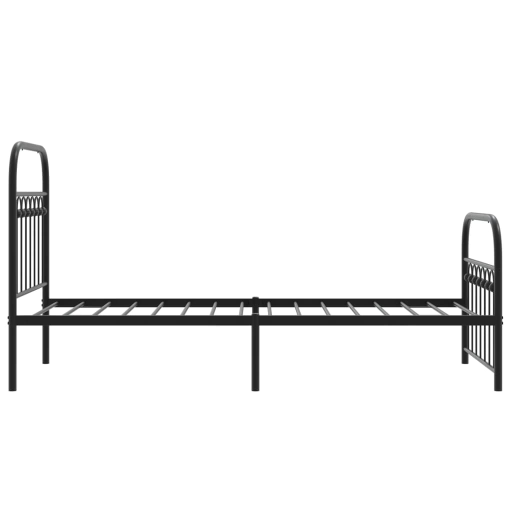 Sengeramme i metall med hode- og fotgavl svart 80x200 cm