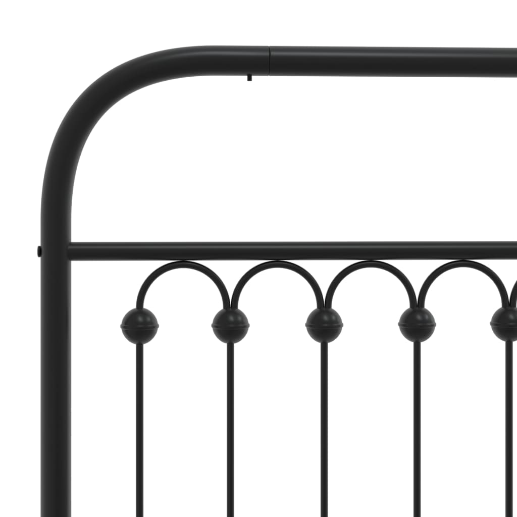 Sengeramme i metall med hode- og fotgavl svart 100x190 cm