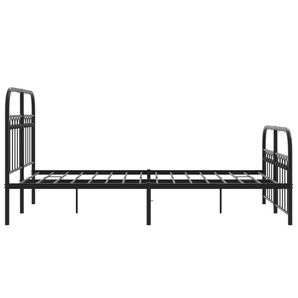 Sengeramme i metall med hode- og fotgavl svart 120x190 cm