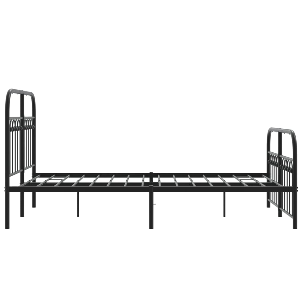 Sengeramme i metall med hode- og fotgavl svart 120x200 cm