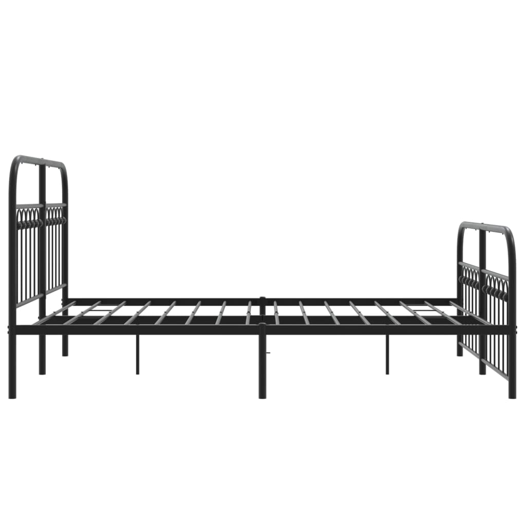 Sengeramme i metall med hode- og fotgavl svart 140x200 cm