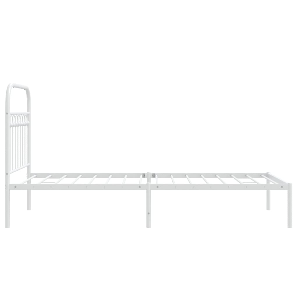 Sengeramme i metall med hodegavl hvit 90x190 cm