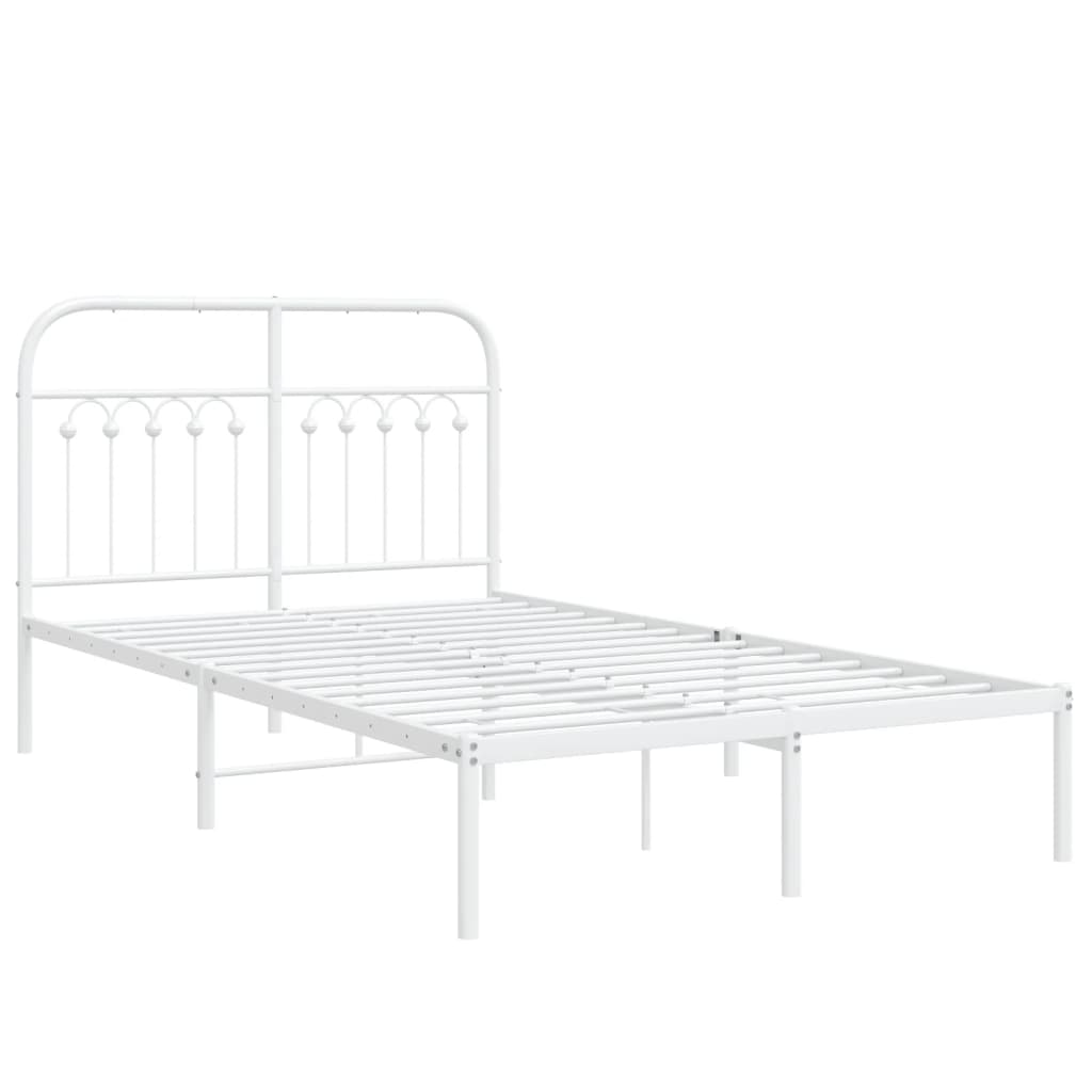 Sengeramme i metall med hodegavl hvit 120x190 cm