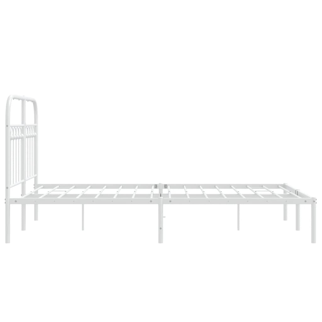 Sengeramme i metall med hodegavl hvit 120x190 cm
