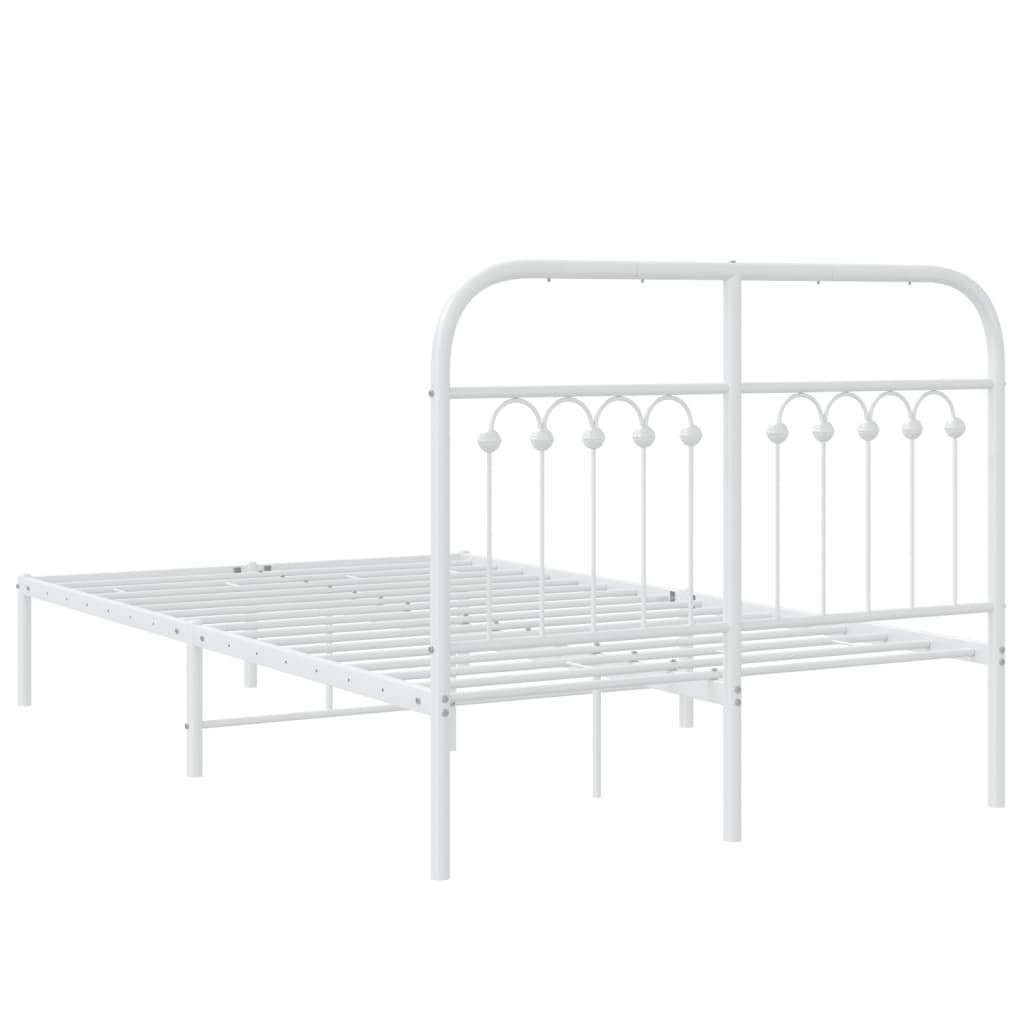 Sengeramme i metall med hodegavl hvit 120x190 cm