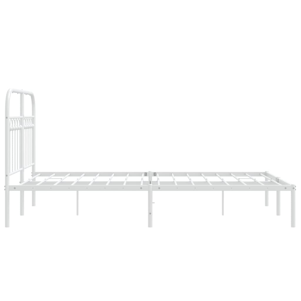 Sengeramme i metall med hodegavl hvit 120x200 cm