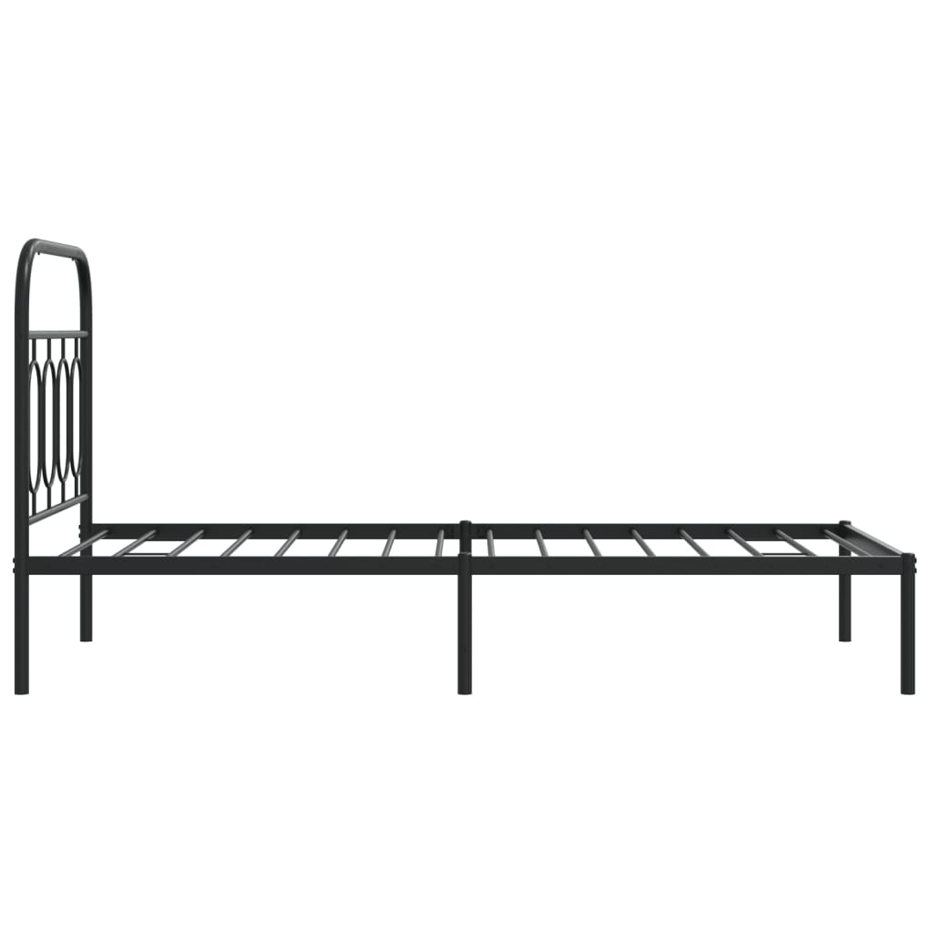 Sengeramme i metall med hodegavl svart 80x200 cm
