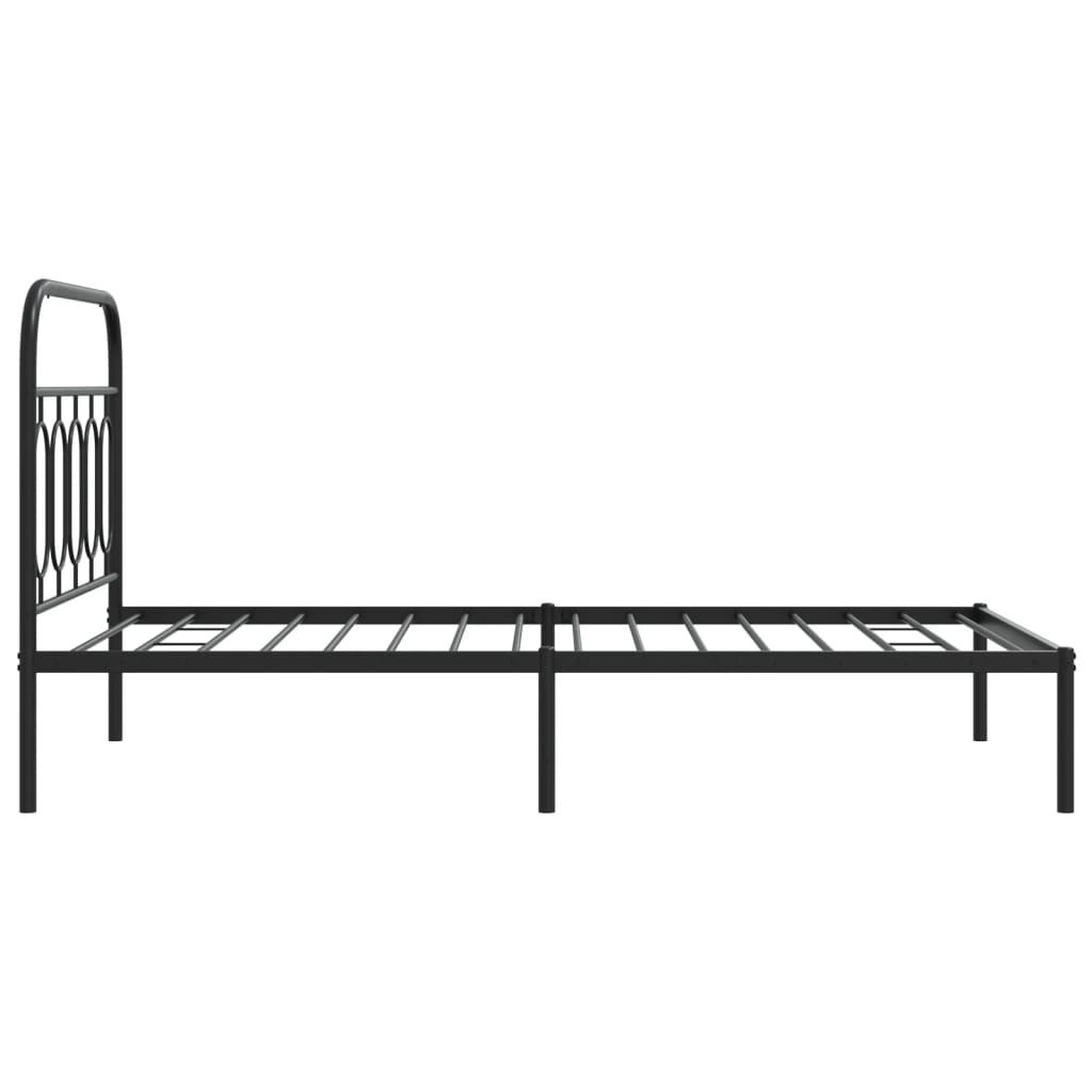 Sengeramme i metall med hodegavl svart 100x190 cm