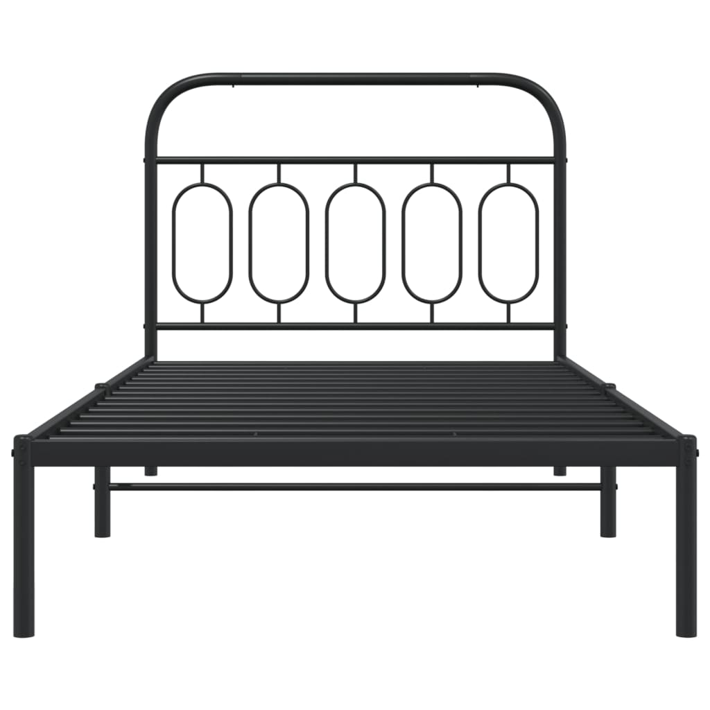 Sengeramme i metall med hodegavl svart 107x203 cm
