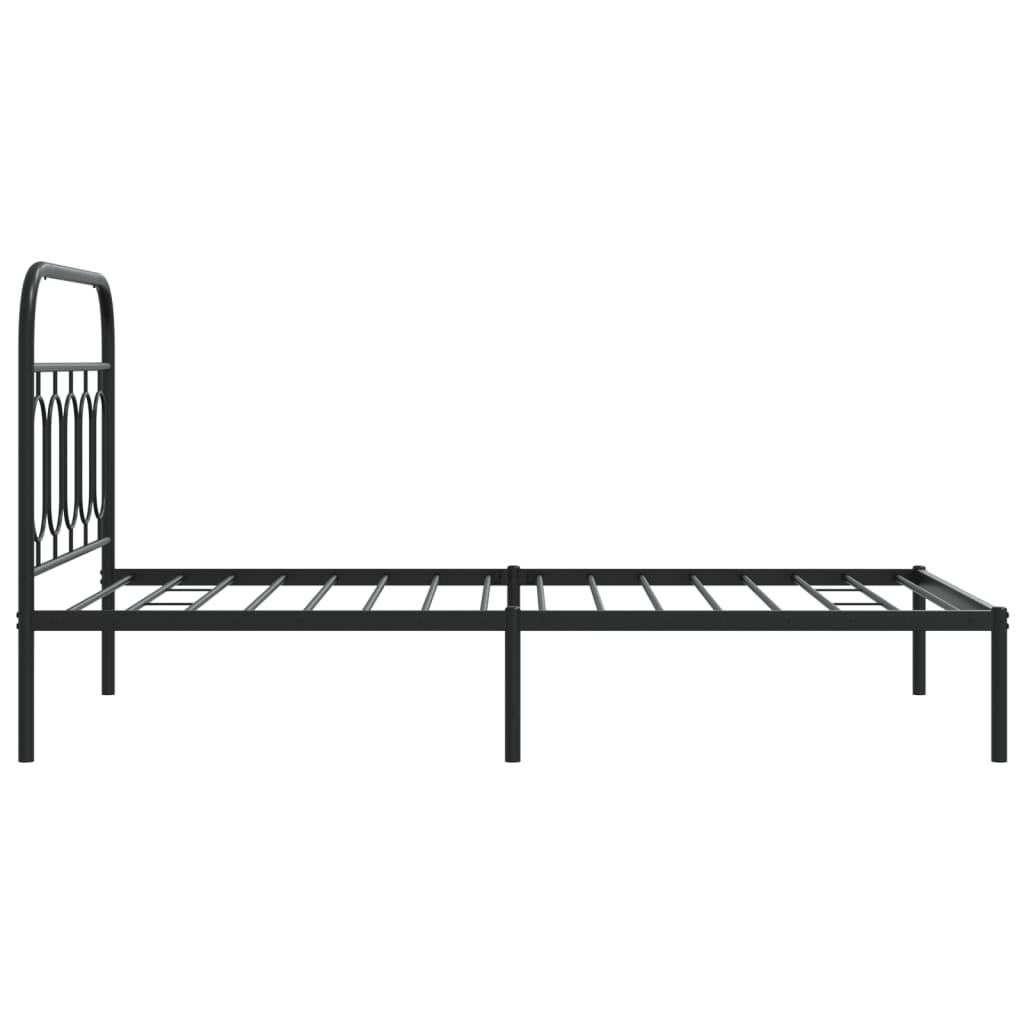 Sengeramme i metall med hodegavl svart 107x203 cm