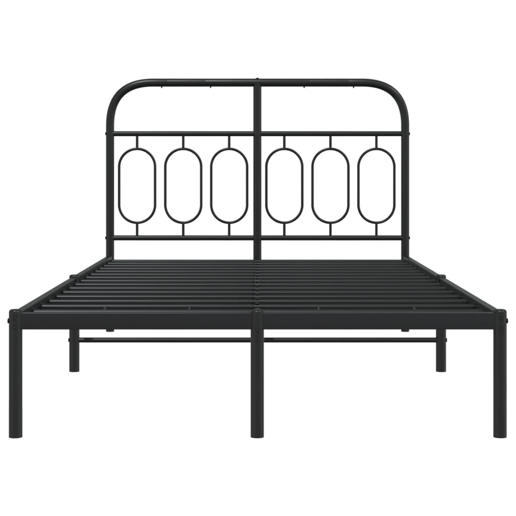Sengeramme i metall med sengegavl svart 120x200 cm
