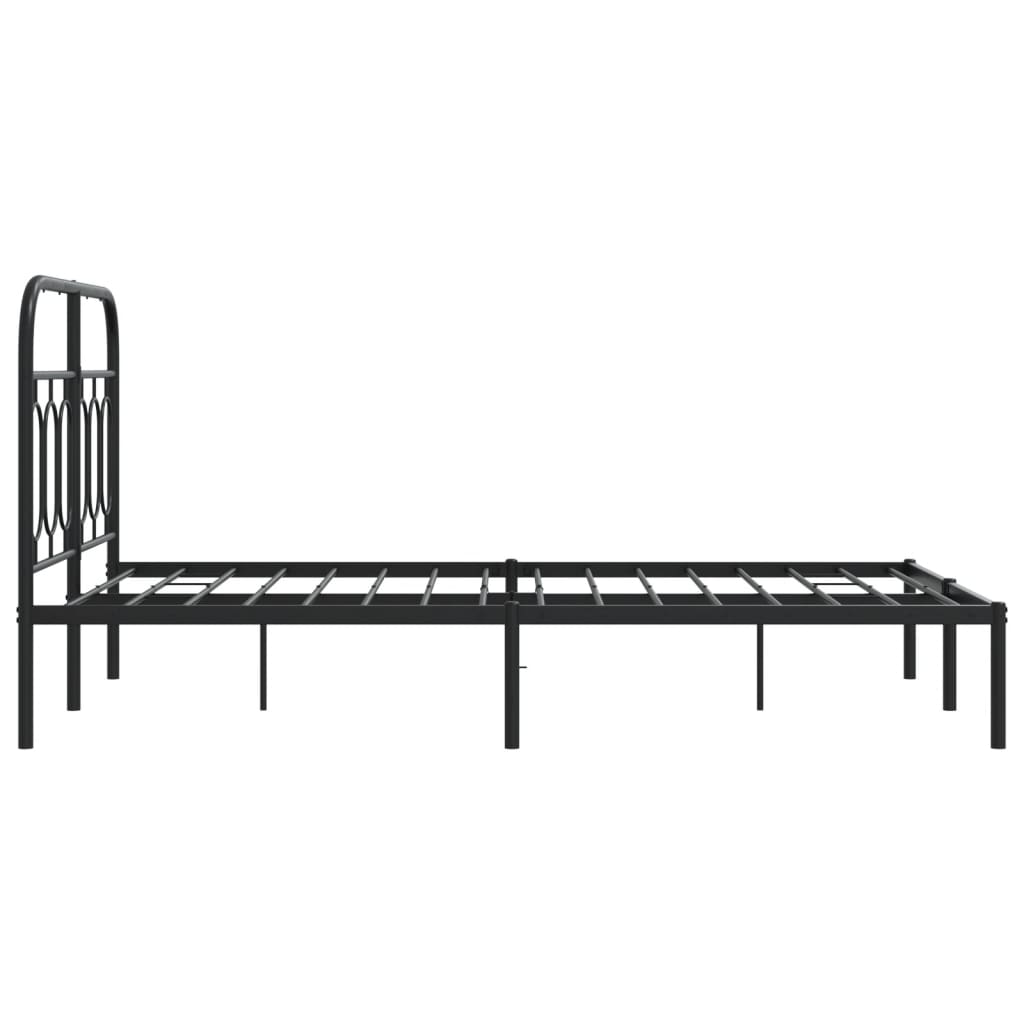 Sengeramme i metall med sengegavl svart 120x200 cm