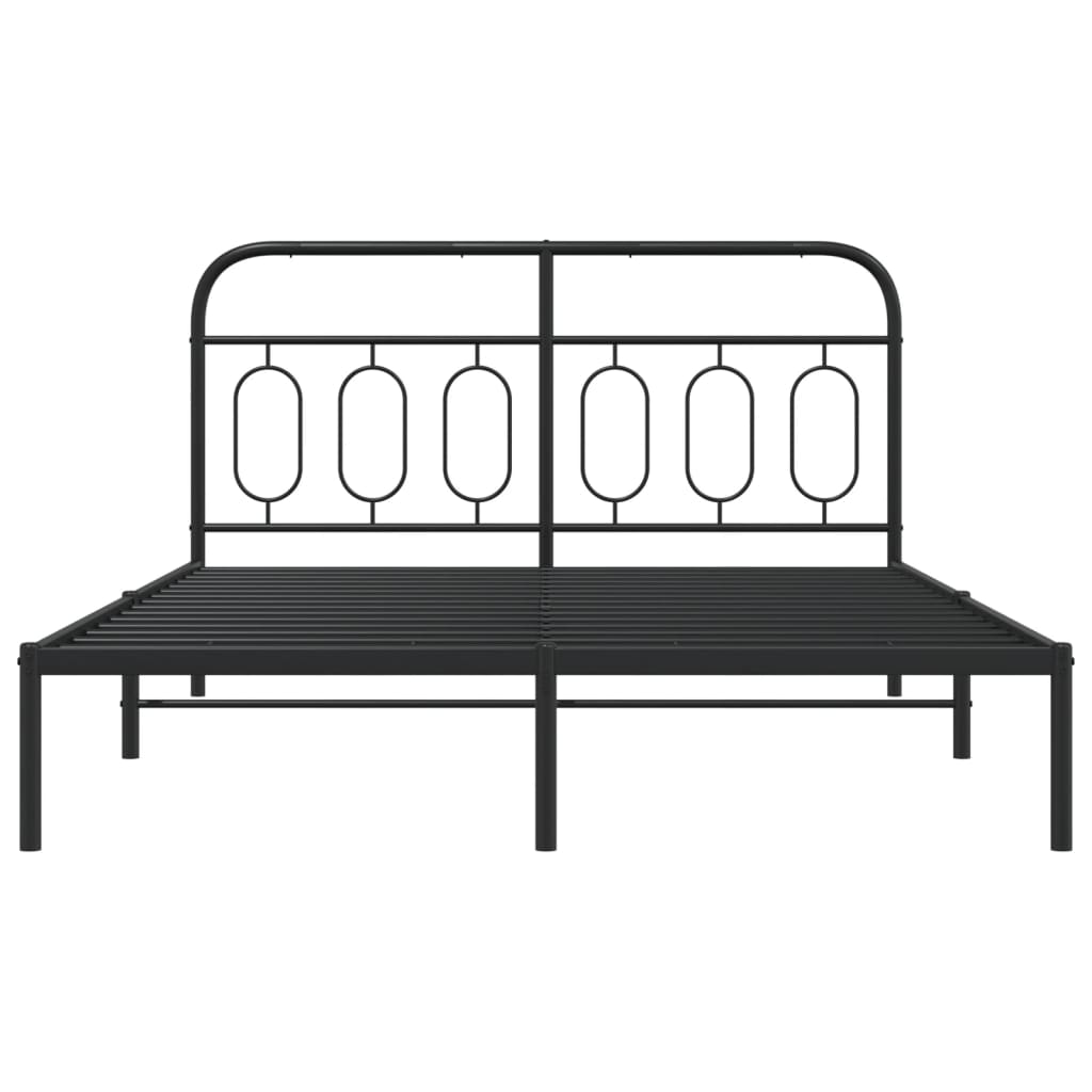 Sengeramme i metall med hodegavl svart 135x190 cm