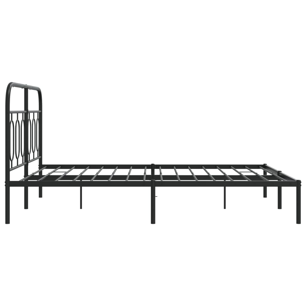 Sengeramme i metall med hodegavl svart 135x190 cm