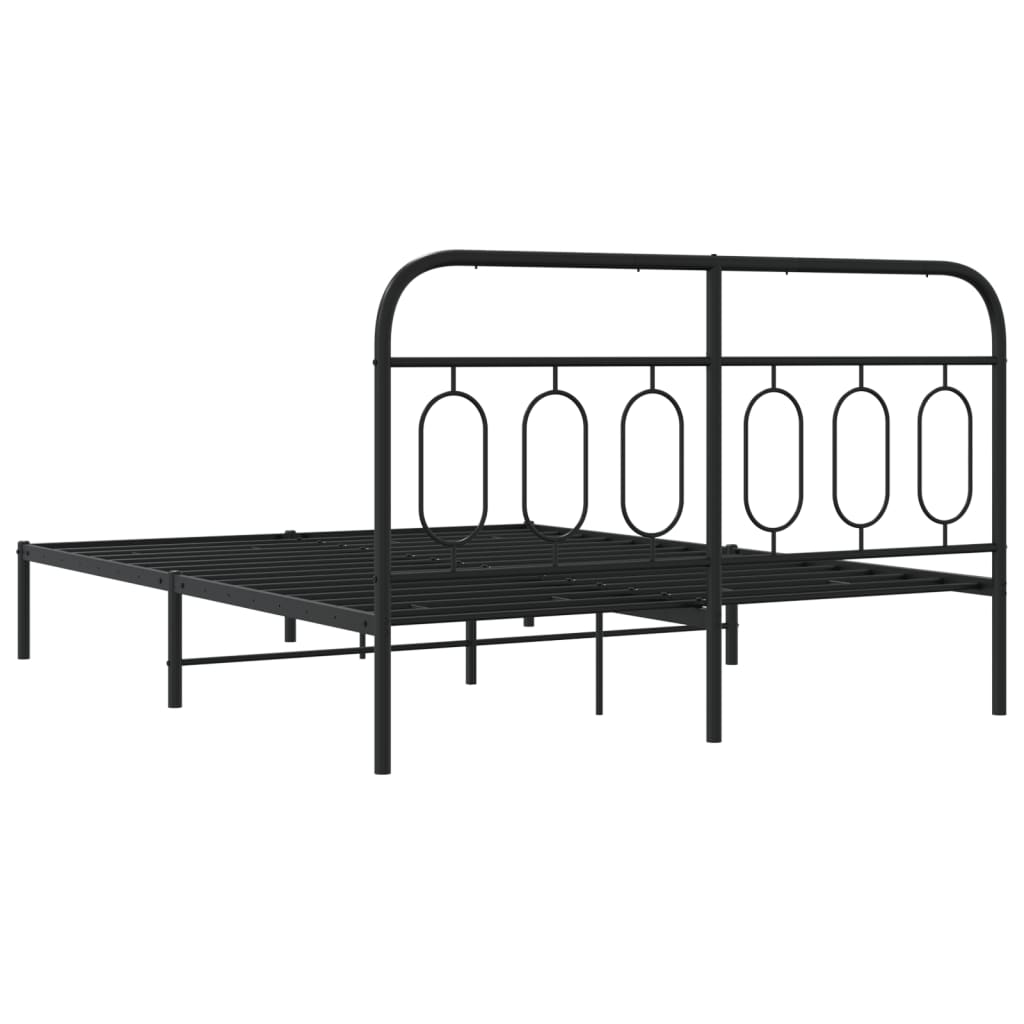 Sengeramme i metall med hodegavl svart 135x190 cm