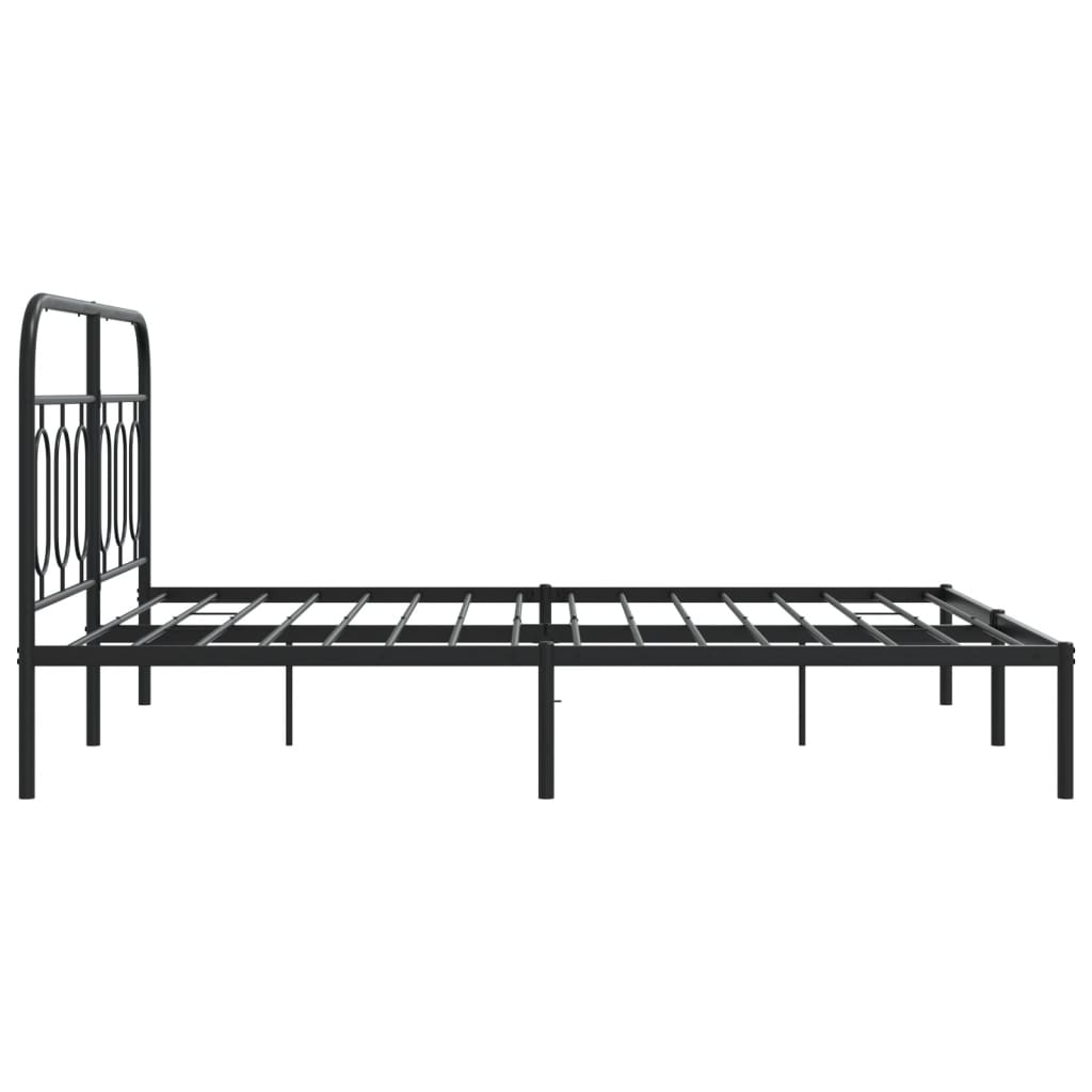 Sengeramme i metall med hodegavl svart 140x190 cm