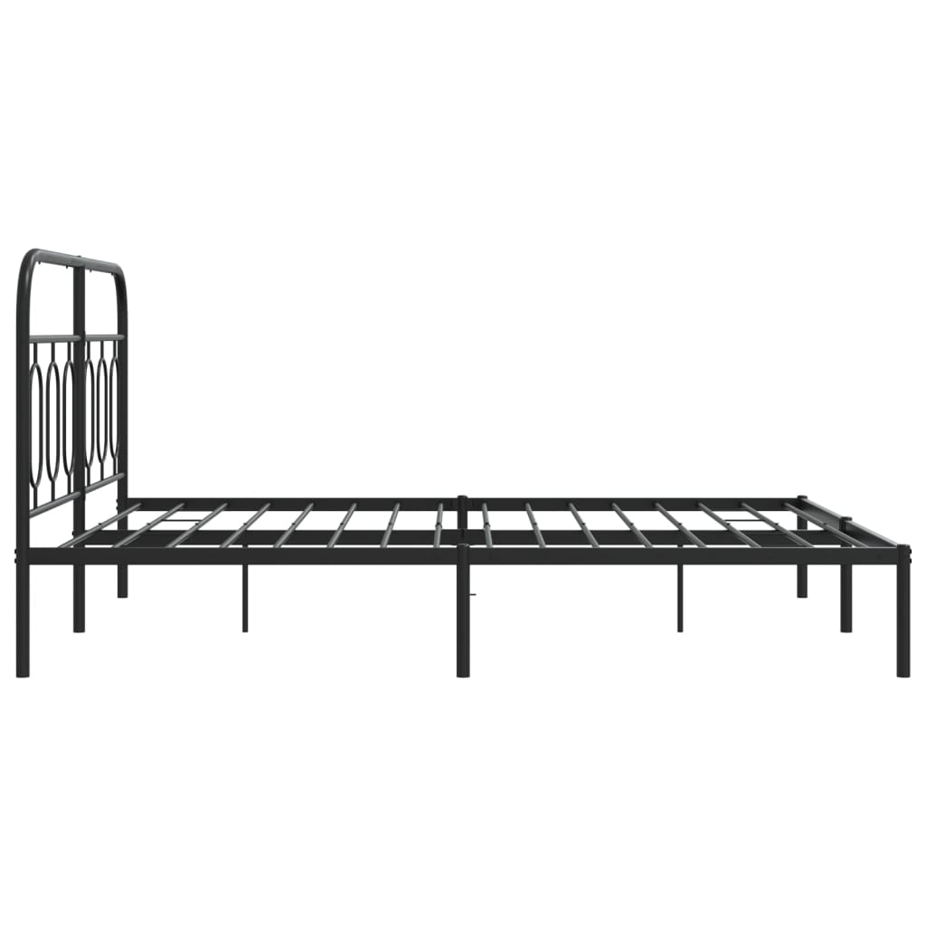 Sengeramme i metall med sengegavl svart 140x200 cm