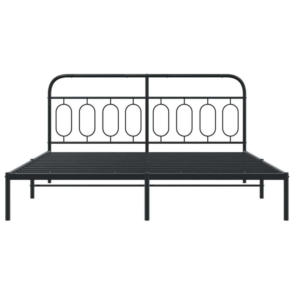 Sengeramme i metall med hodegavl svart 160x200 cm