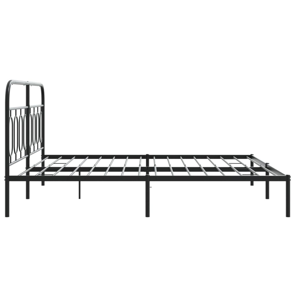 Sengeramme i metall med hodegavl svart 160x200 cm