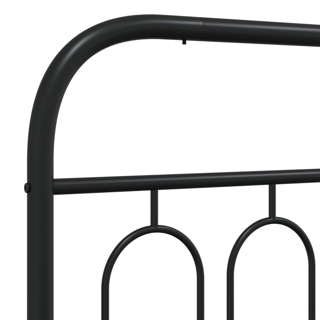 Sengeramme i metall med hode- og fotgavl svart 90x190 cm