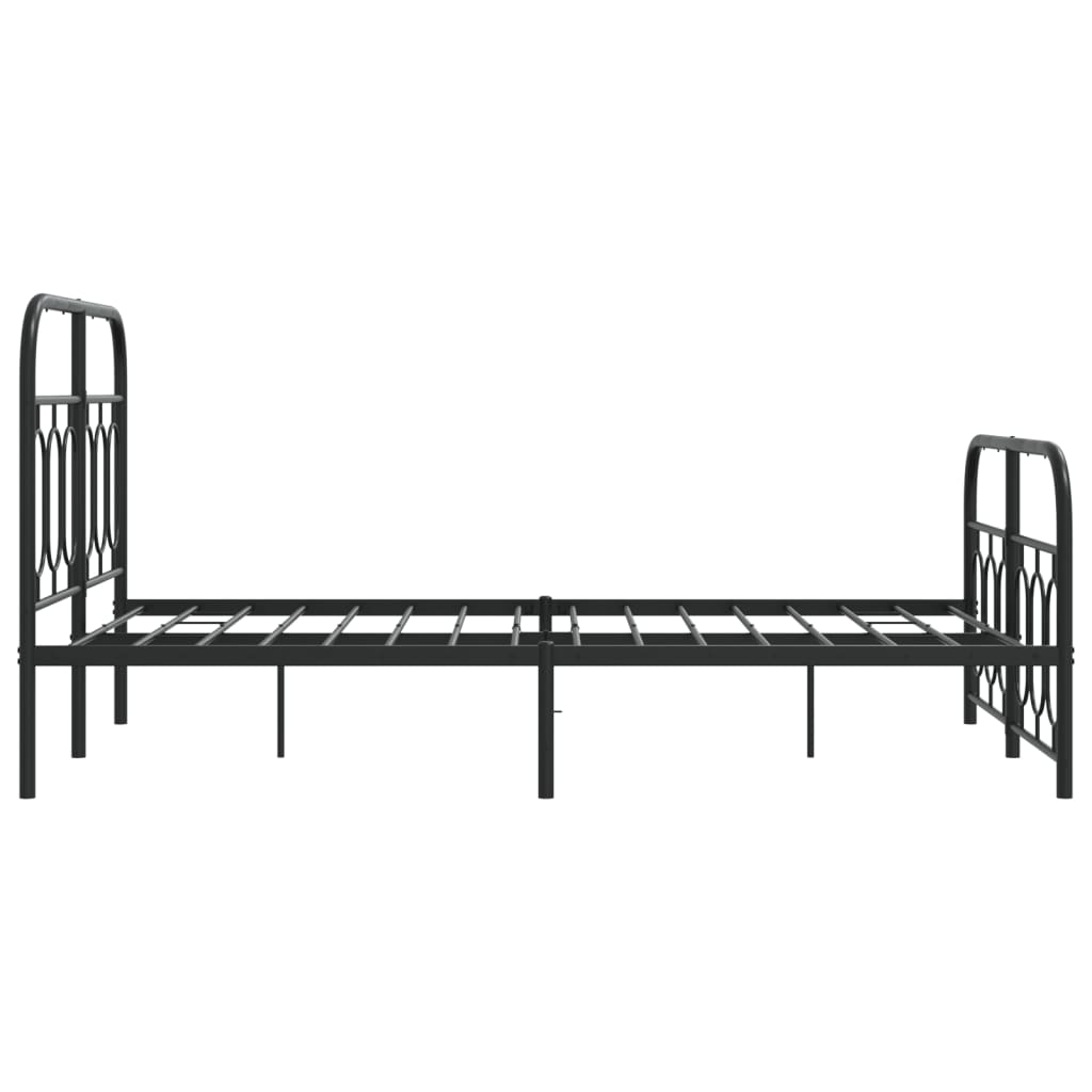 Sengeramme i metall med hode- og fotgavl svart 120x190 cm