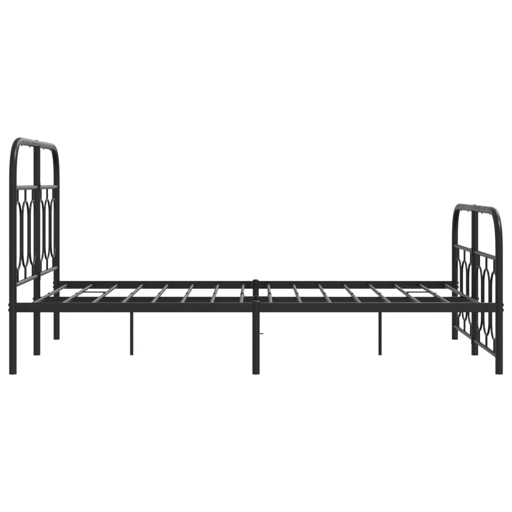 Sengeramme i metall med hode- og fotgavl svart 120x200 cm