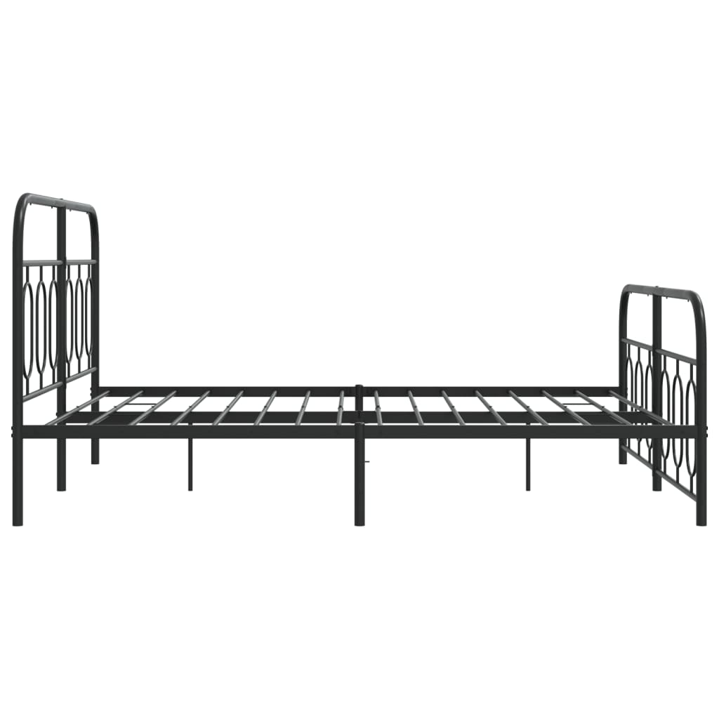 Sengeramme i metall med hode- og fotgavl svart 135x190 cm