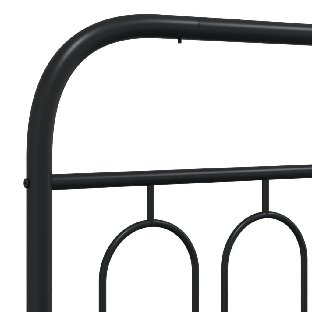 Sengeramme i metall med hode- og fotgavl svart 135x190 cm