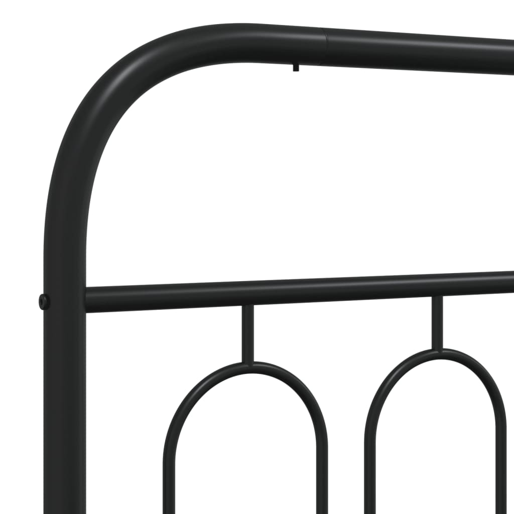 Sengeramme i metall med hode- og fotgavl svart 140x190 cm