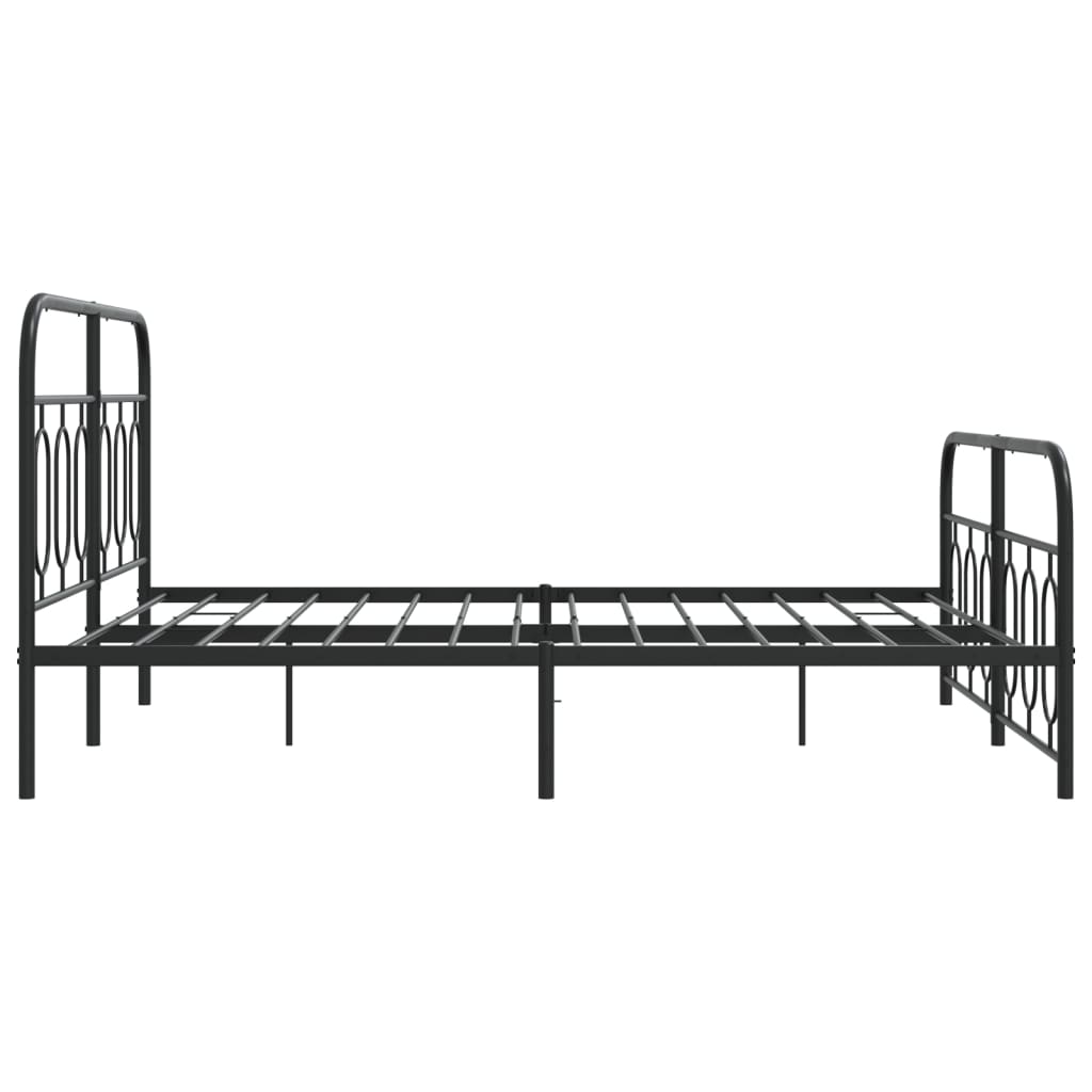 Sengeramme i metall med hode- og fotgavl svart 140x200 cm