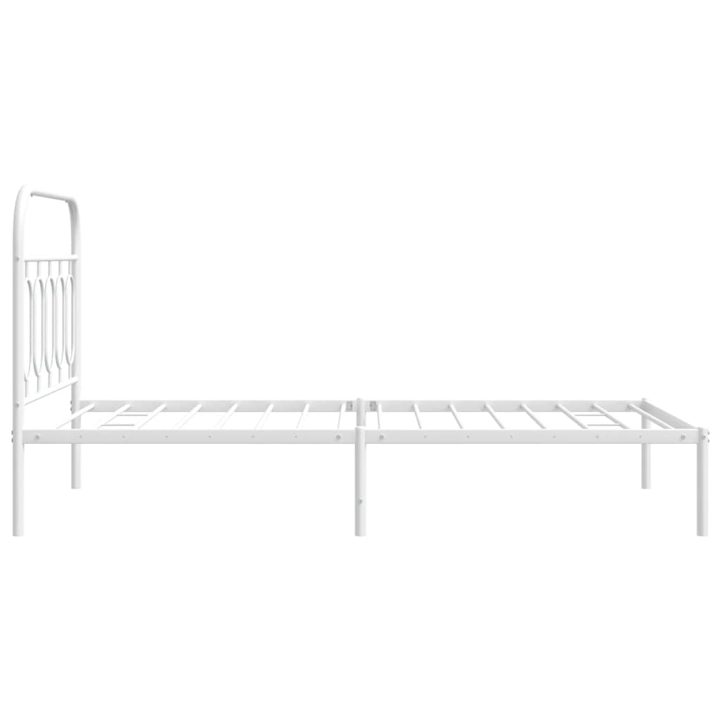 Sengeramme i metall med hodegavl hvit 100x200 cm