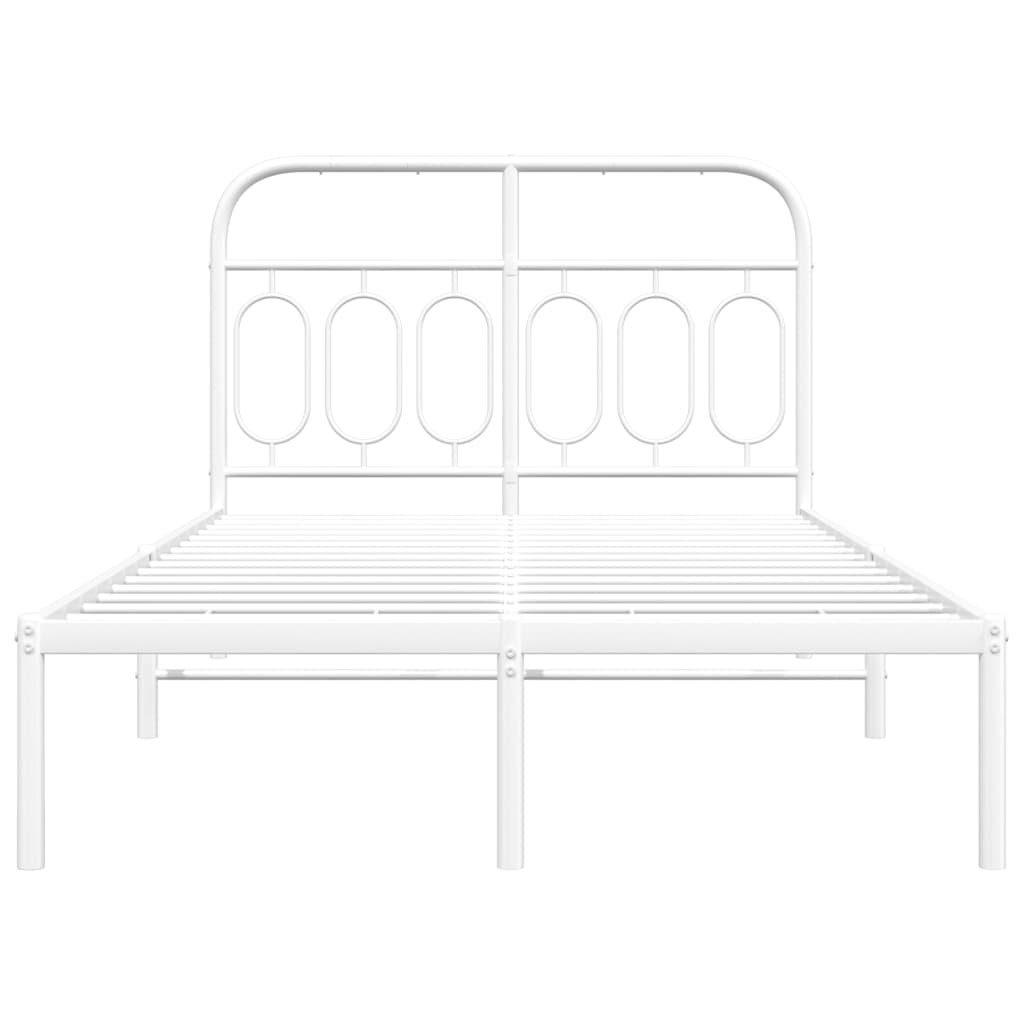 Sengeramme i metall med hodegavl hvit 120x190 cm