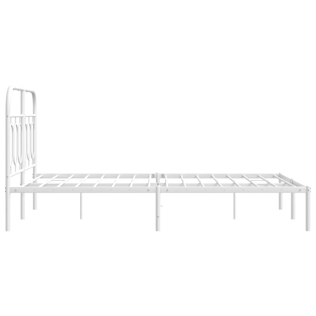 Sengeramme i metall med hodegavl hvit 120x200 cm