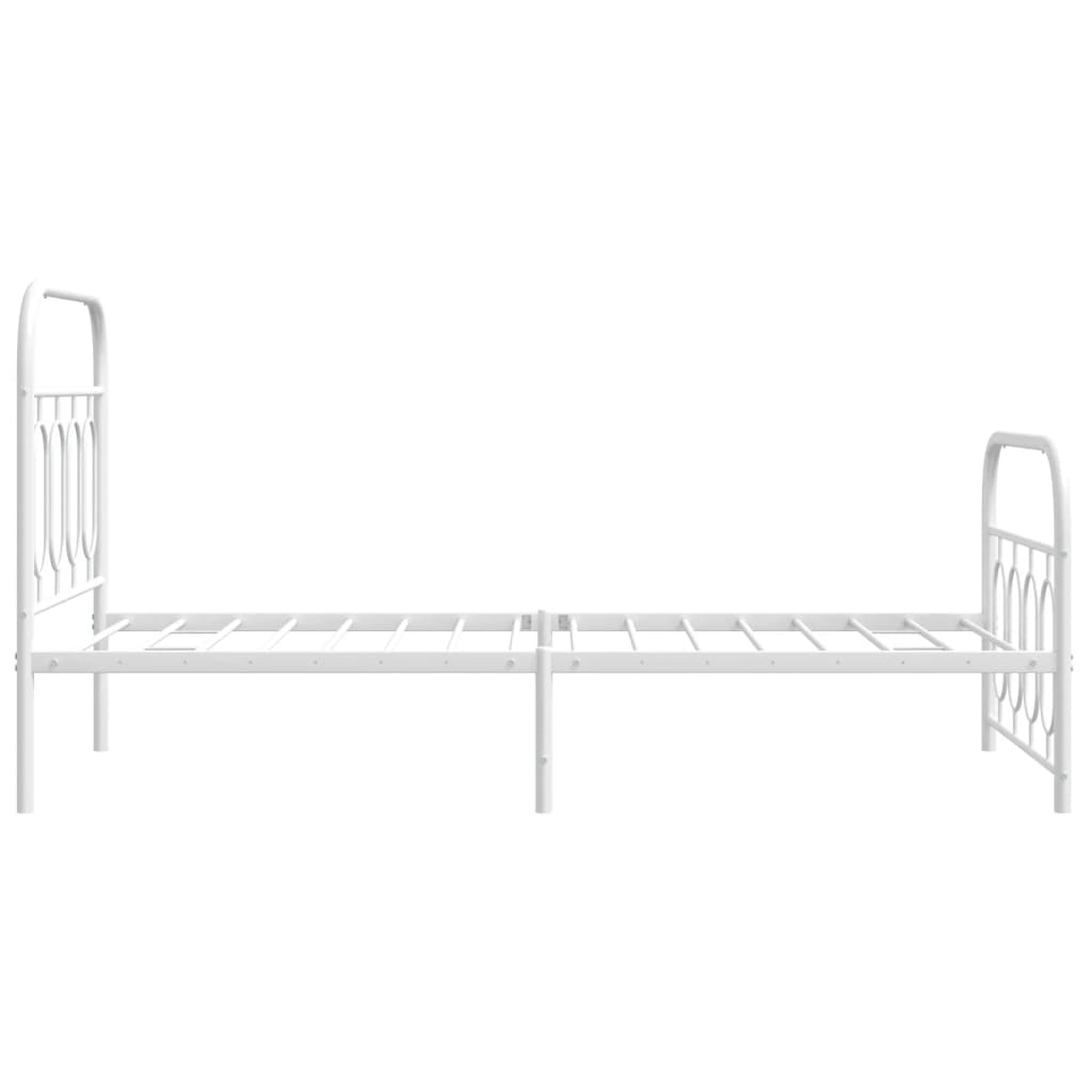 Sengeramme i metall med hode- og fotgavl hvit 80x200 cm