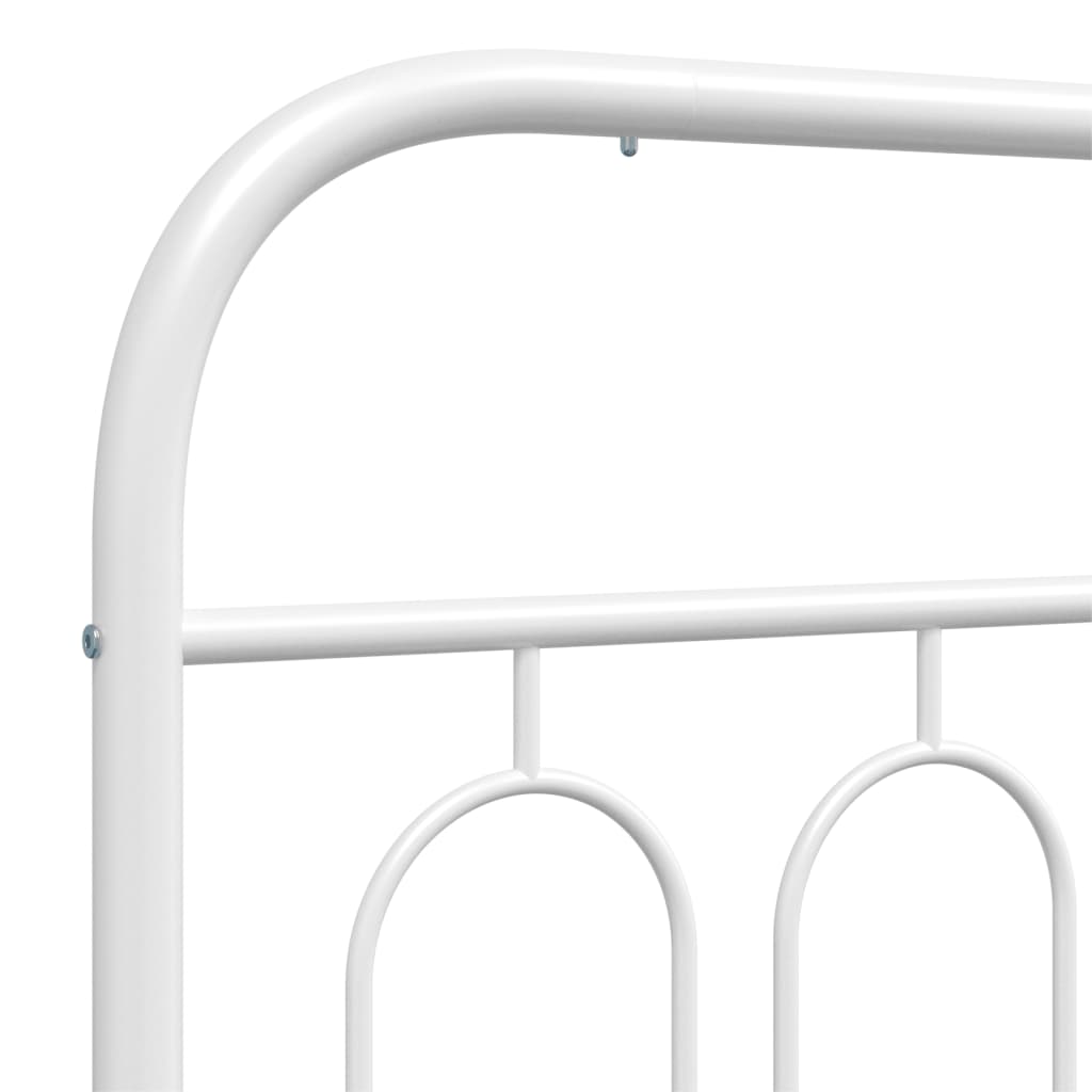 Sengeramme i metall med hode- og fotgavl hvit 107x203 cm