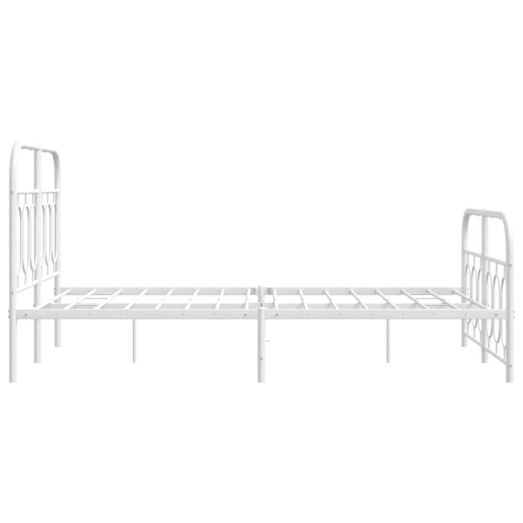 Sengeramme i metall med hode- og fotgavl hvit 120x190 cm