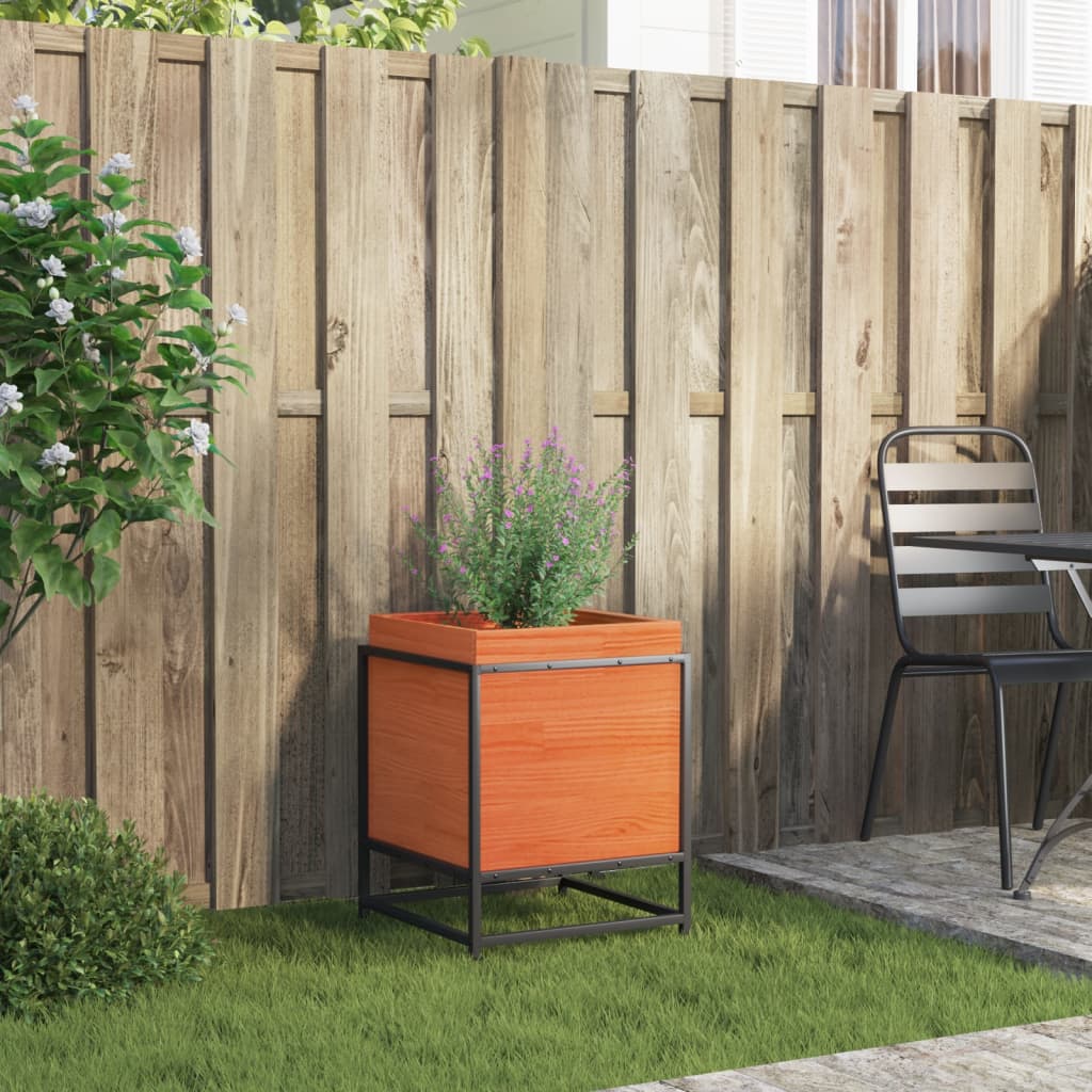 Hageplantekasse voksbrun 40x40x50 cm heltre furu