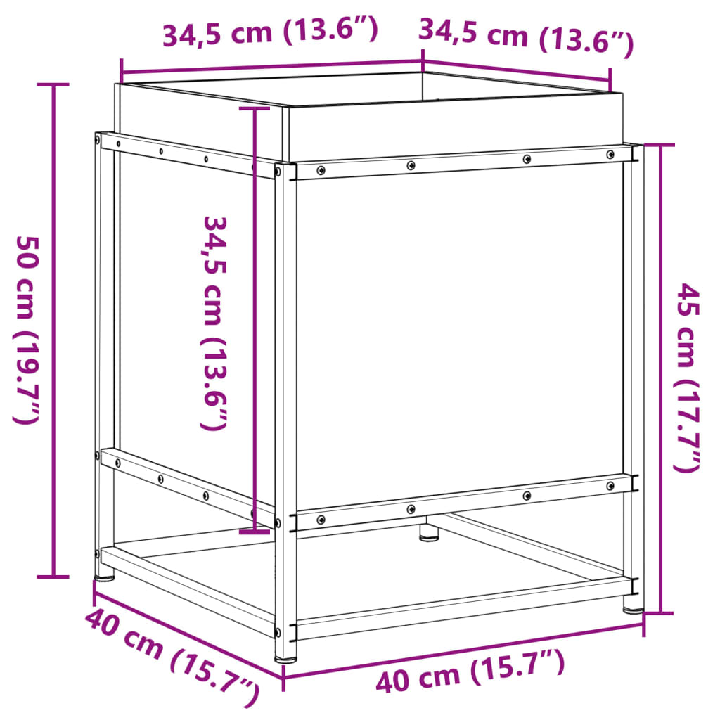 Hageplantekasse voksbrun 40x40x50 cm heltre furu