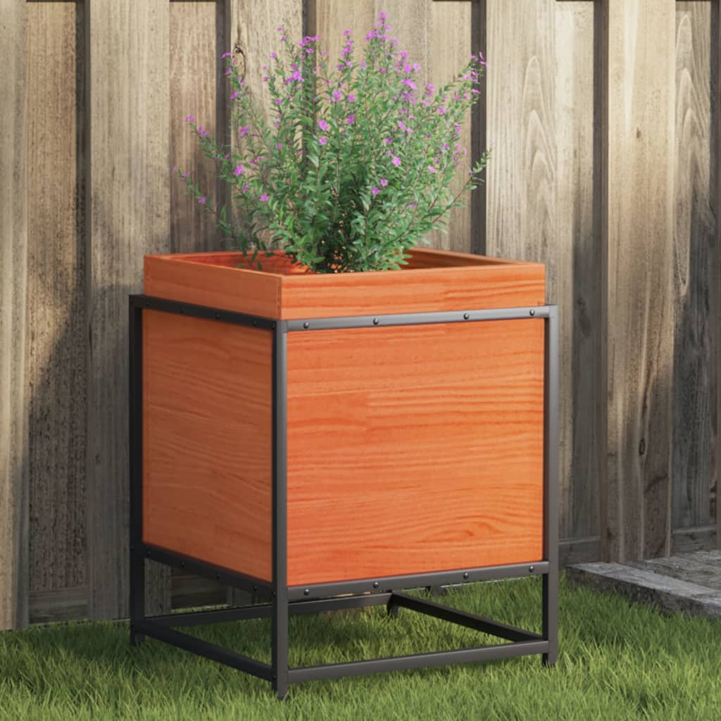 Hageplantekasse voksbrun 40x40x50 cm heltre furu