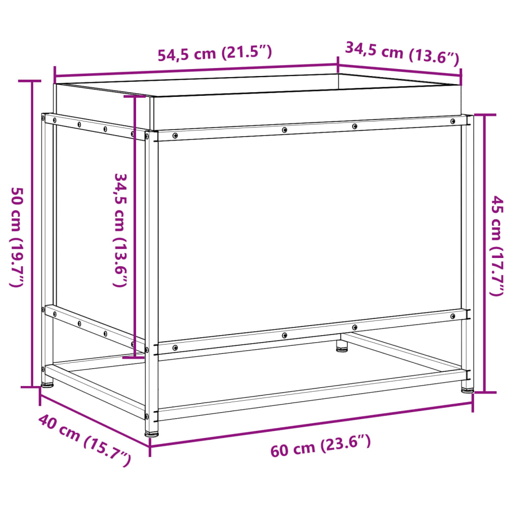 Hageplantekasse voksbrun 60x40x50 cm heltre furu