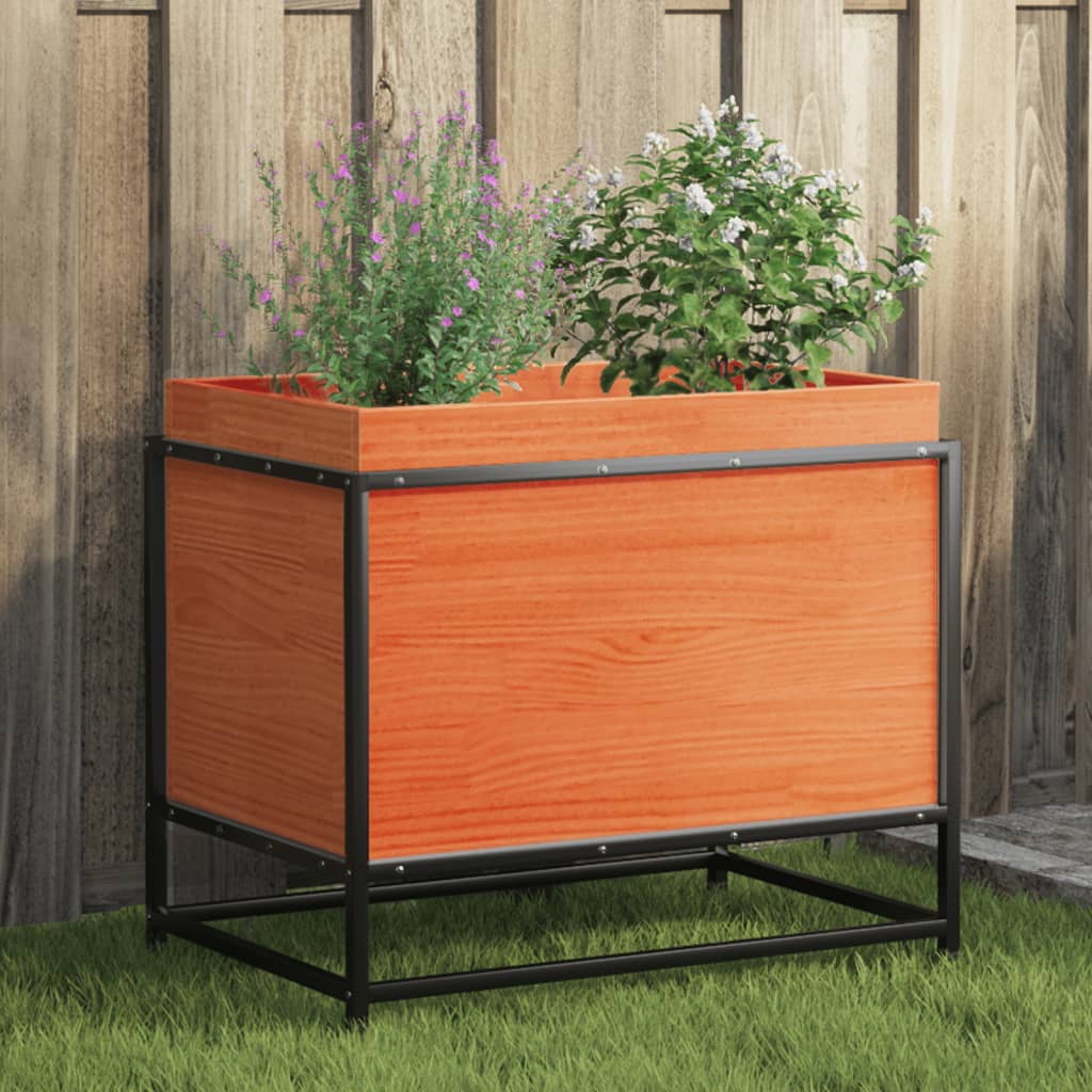 Hageplantekasse voksbrun 60x40x50 cm heltre furu