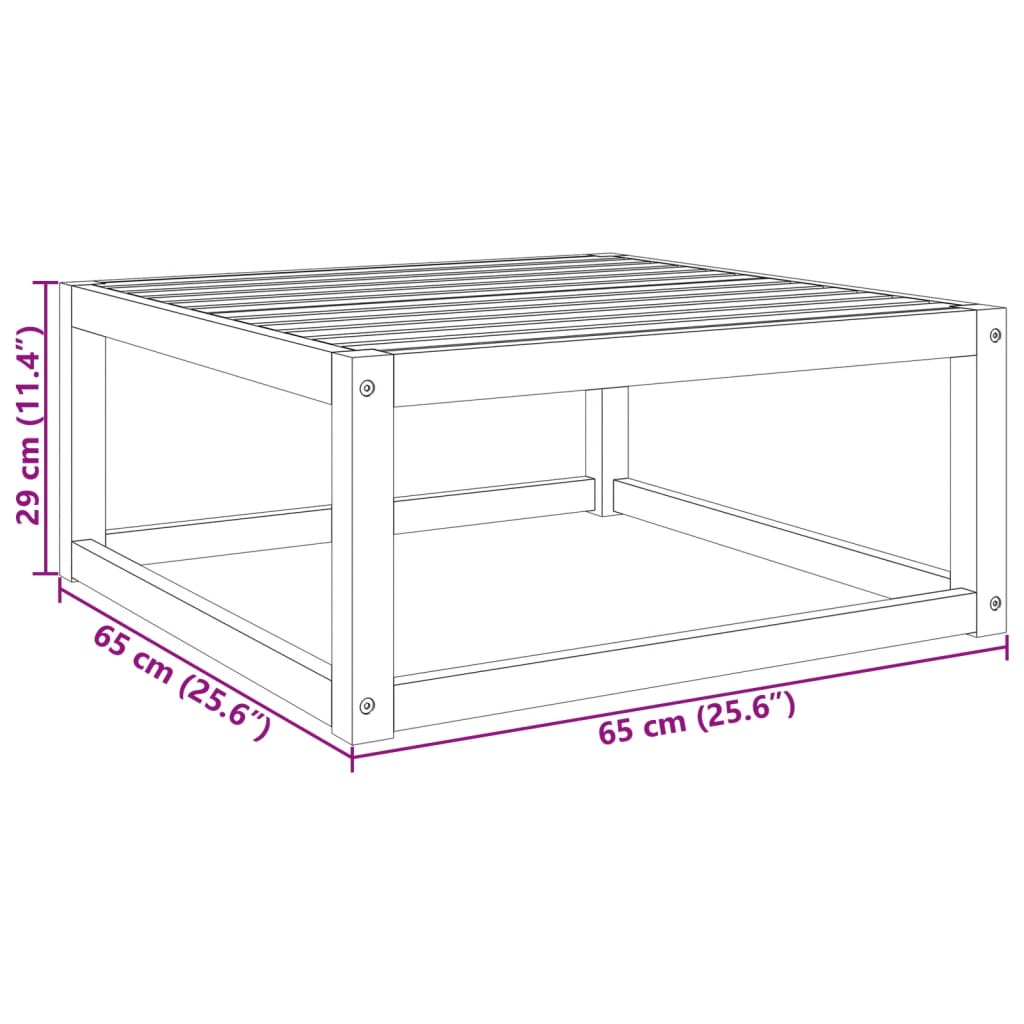 Hagebord 65x65x29 cm heltre akasie