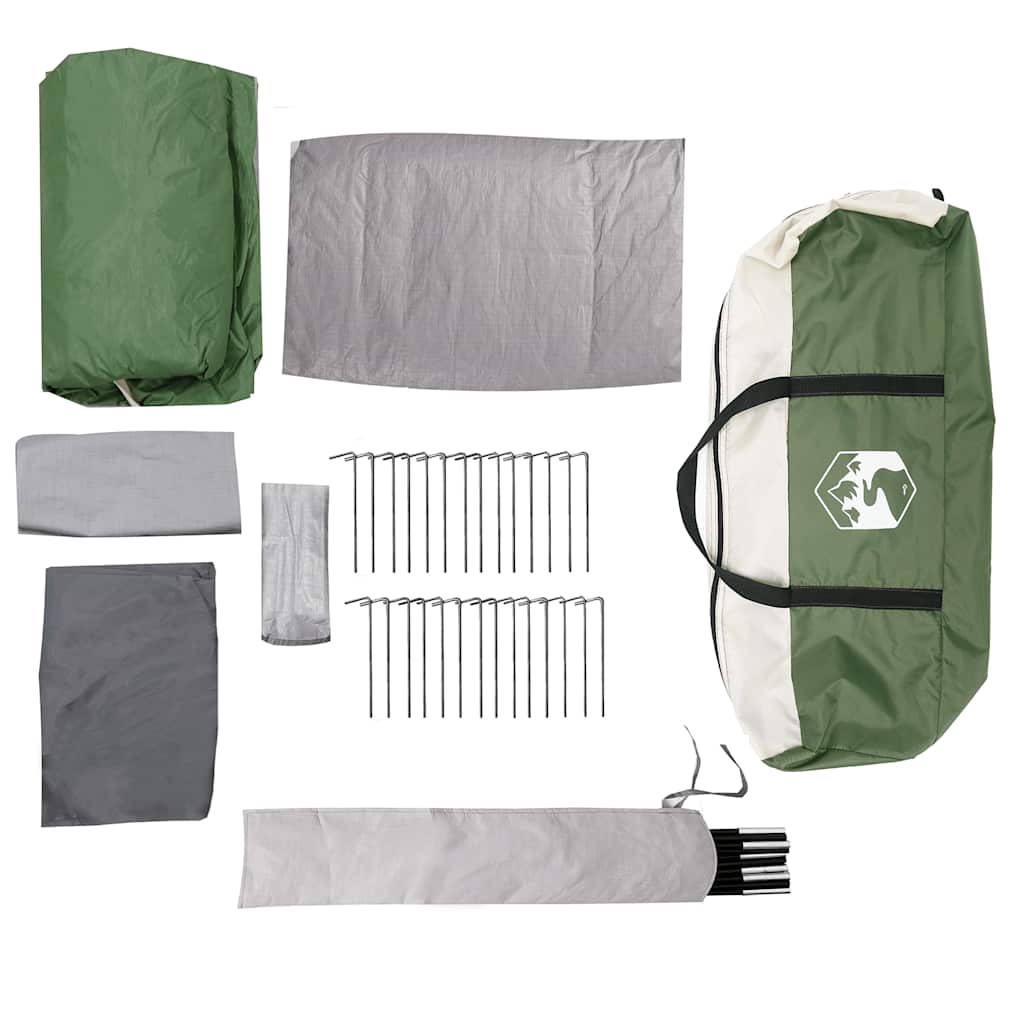 Tunneltelt for camping 8 personer grønn vanntett